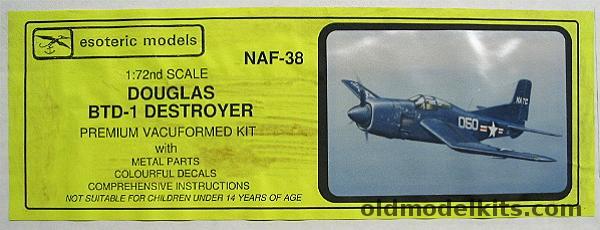 Esoteric 1/72 Douglas BTD-1 Destroyer, NAF-38 plastic model kit